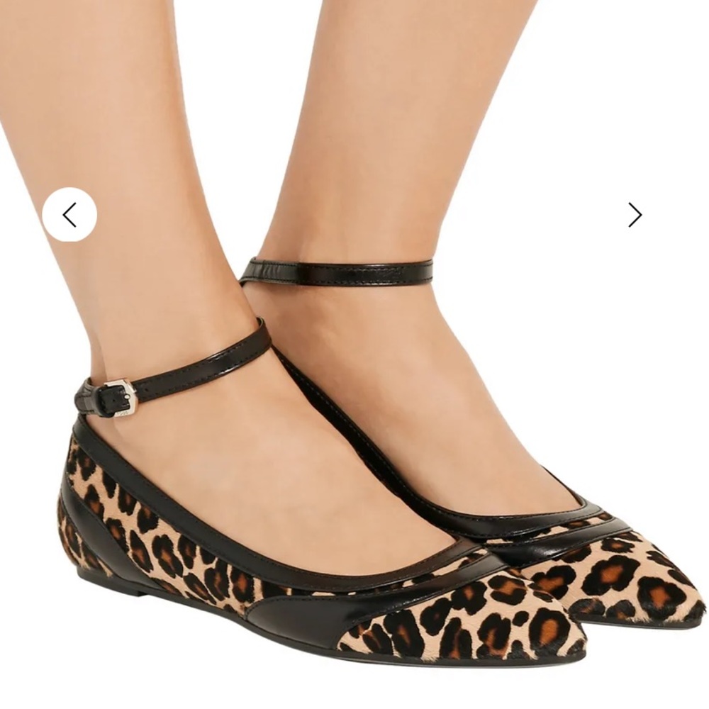 Leopard ankle-strap flat